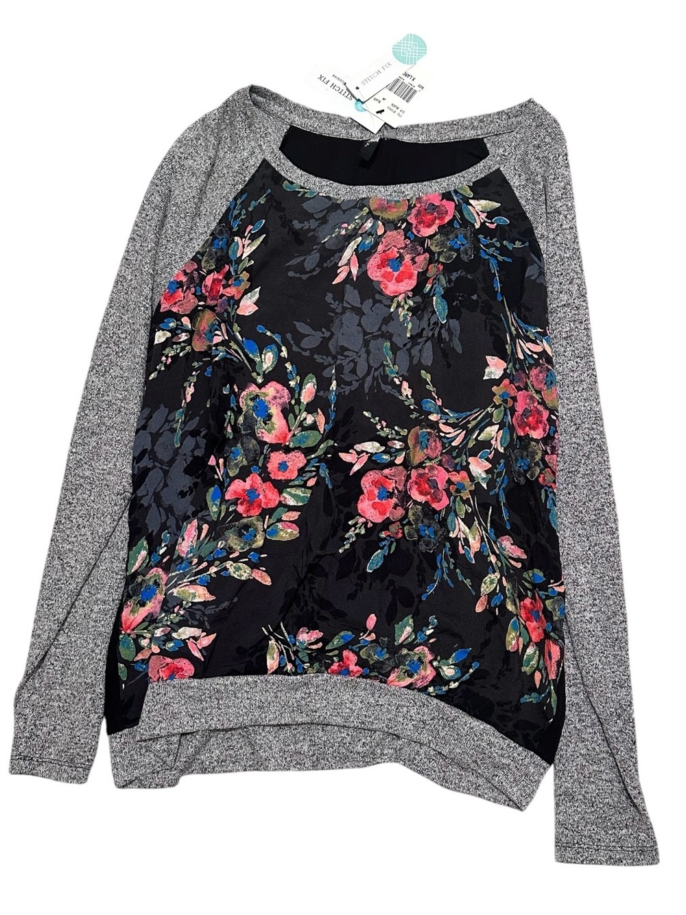 Kut from the Kloth Black Benter Mixed Material Top